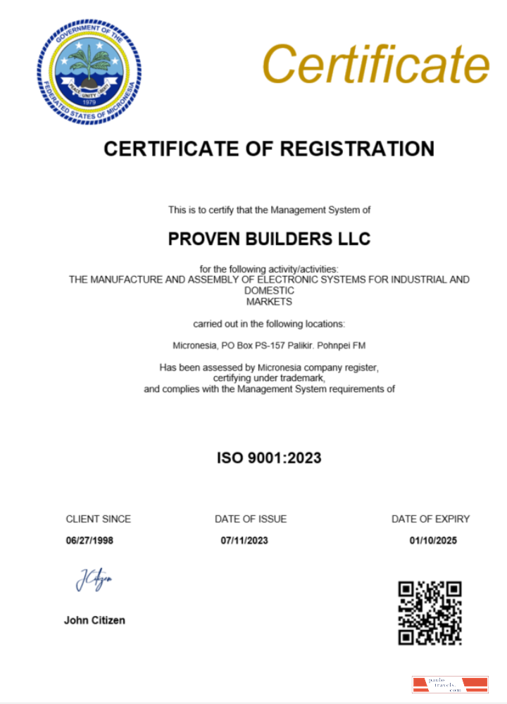 Micronesia business registration certificate Word and PDF template
